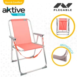 Aktive Beach Fixed Aluminum Folding Chair -Blue Wave aktive beach fixed aluminum folding chair 2
