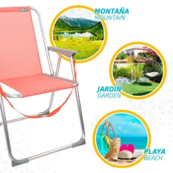 Aktive Beach Fixed Aluminum Folding Chair -Blue Wave aktive beach fixed aluminum folding chair 4