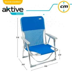 Aktive Fixed Folding Chair Aluminium 55x34x71 Cm With Handle -Blue Wave aktive fixed folding chair aluminium 55x34x71 cm with handle 5