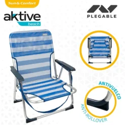 Aktive Fixed Folding Chair Aluminium 55x35x72 Cm -Blue Wave aktive fixed folding chair aluminium 55x35x72 cm 2