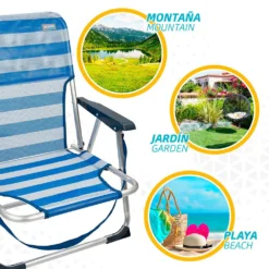 Aktive Fixed Folding Chair Aluminium 55x35x72 Cm -Blue Wave aktive fixed folding chair aluminium 55x35x72 cm 4