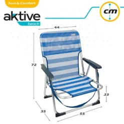 Aktive Fixed Folding Chair Aluminium 55x35x72 Cm -Blue Wave aktive fixed folding chair aluminium 55x35x72 cm 5