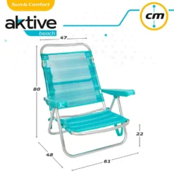 Aktive Folding Chair Multi-Position Aluminium 61x43x82 Cm -Blue Wave aktive folding chair multi position aluminium 61x43x82 cm 5
