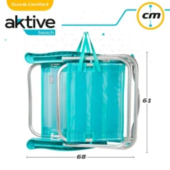 Aktive Folding Chair Multi-Position Aluminium 61x43x82 Cm -Blue Wave aktive folding chair multi position aluminium 61x43x82 cm 6