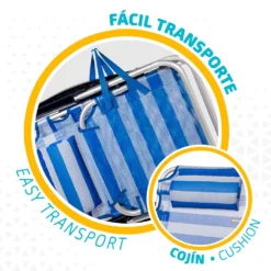 Aktive Folding Chair Multi-Position Aluminium 62x48x83 Cm -Blue Wave aktive folding chair multi position aluminium 62x48x83 cm 3