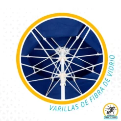 Aktive Octagonal Parasol 280 Cm Metal Pole With Double Roof And UV30 Protection -Blue Wave aktive octagonal parasol 280 cm metal pole with double roof and uv30 protection 3