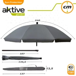 Aktive Umbrella 240 Cm With UV Protection -Blue Wave aktive umbrella 240 cm with uv protection 6