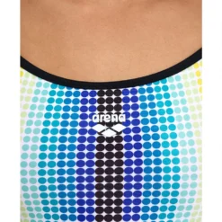 Arena Cricle Stripe Lace Back Swimsuit -Blue Wave arena cricle stripe lace back swimsuit 3