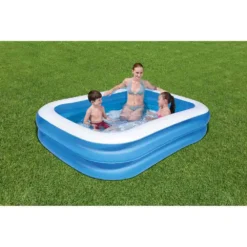 Bestway Family 211x132x46 Cm Rectangular Inflatable Pool -Blue Wave bestway family 211x132x46 cm rectangular inflatable pool 2