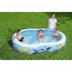 Bestway Family 262x157x46 Cm Oval Inflatable Pool -Blue Wave bestway family 262x157x46 cm oval inflatable pool 4