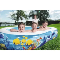Bestway Family 262x157x46 Cm Oval Inflatable Pool -Blue Wave bestway family 262x157x46 cm oval inflatable pool 5