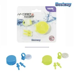 Bestway Hydro-Swim Junior Nose Clip+Ear Plugs -Blue Wave bestway hydro swim junior nose clip ear plugs 2