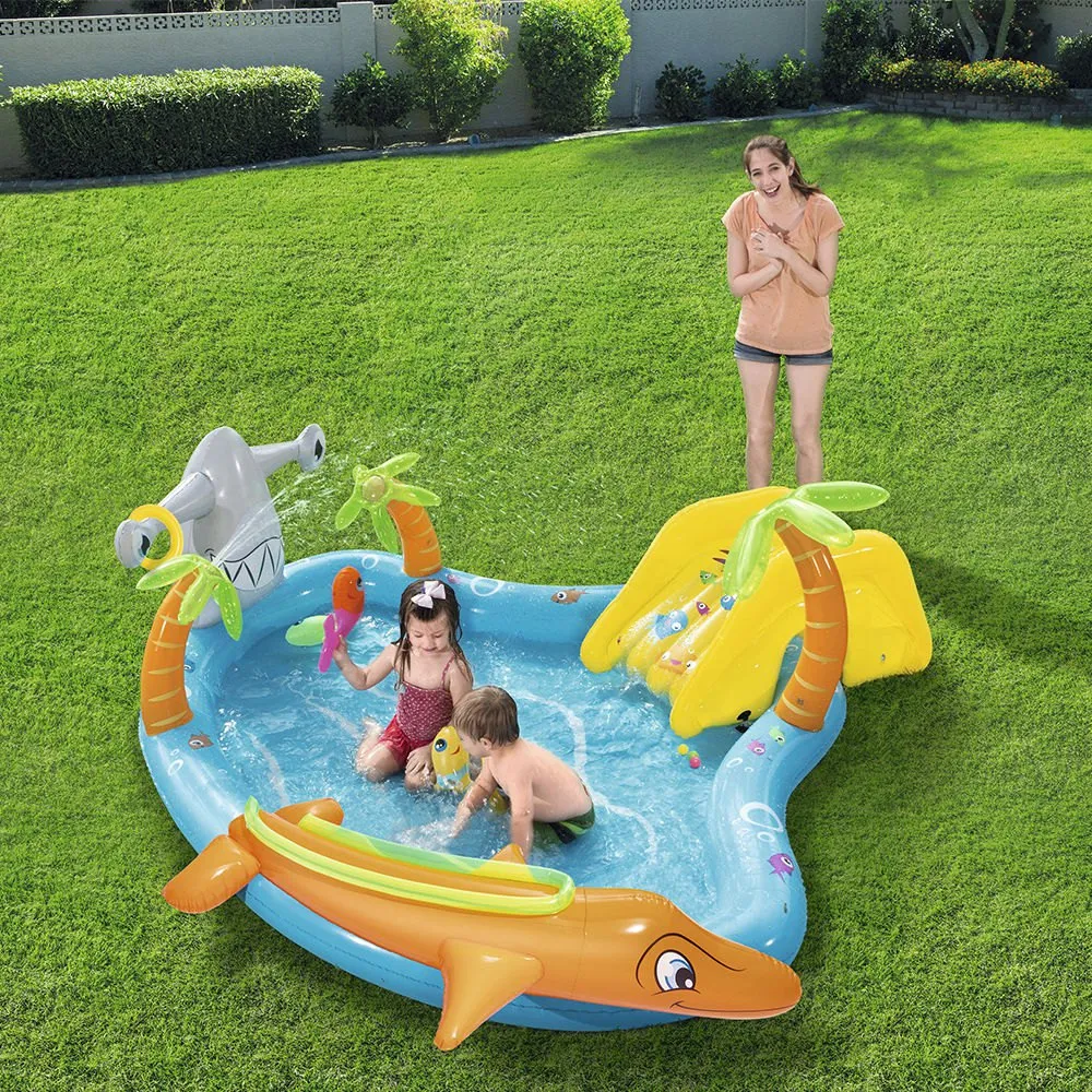 Bestway Paddling Pool With Slide And Fish 280X257 Cm 1 Bestway Paddling Pool With Slide And Fish 280X257 Cm