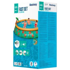 Bestway Paradise Palms 457x 84 Cm Round Inflatable Pool -Blue Wave bestway paradise palms 457x 84 cm round inflatable pool 4