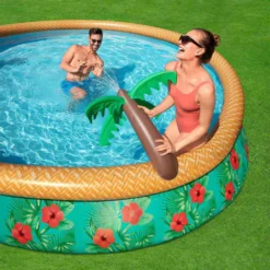 Bestway Paradise Palms 457x 84 Cm Round Inflatable Pool -Blue Wave bestway paradise palms 457x 84 cm round inflatable pool 5
