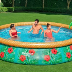 Bestway Paradise Palms 457x 84 Cm Round Inflatable Pool -Blue Wave bestway paradise palms 457x 84 cm round inflatable pool 8