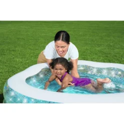 Bestway Sparkle Shell 150x127x43 Cm Round Inflatable Pool -Blue Wave bestway sparkle shell 150x127x43 cm round inflatable pool 4