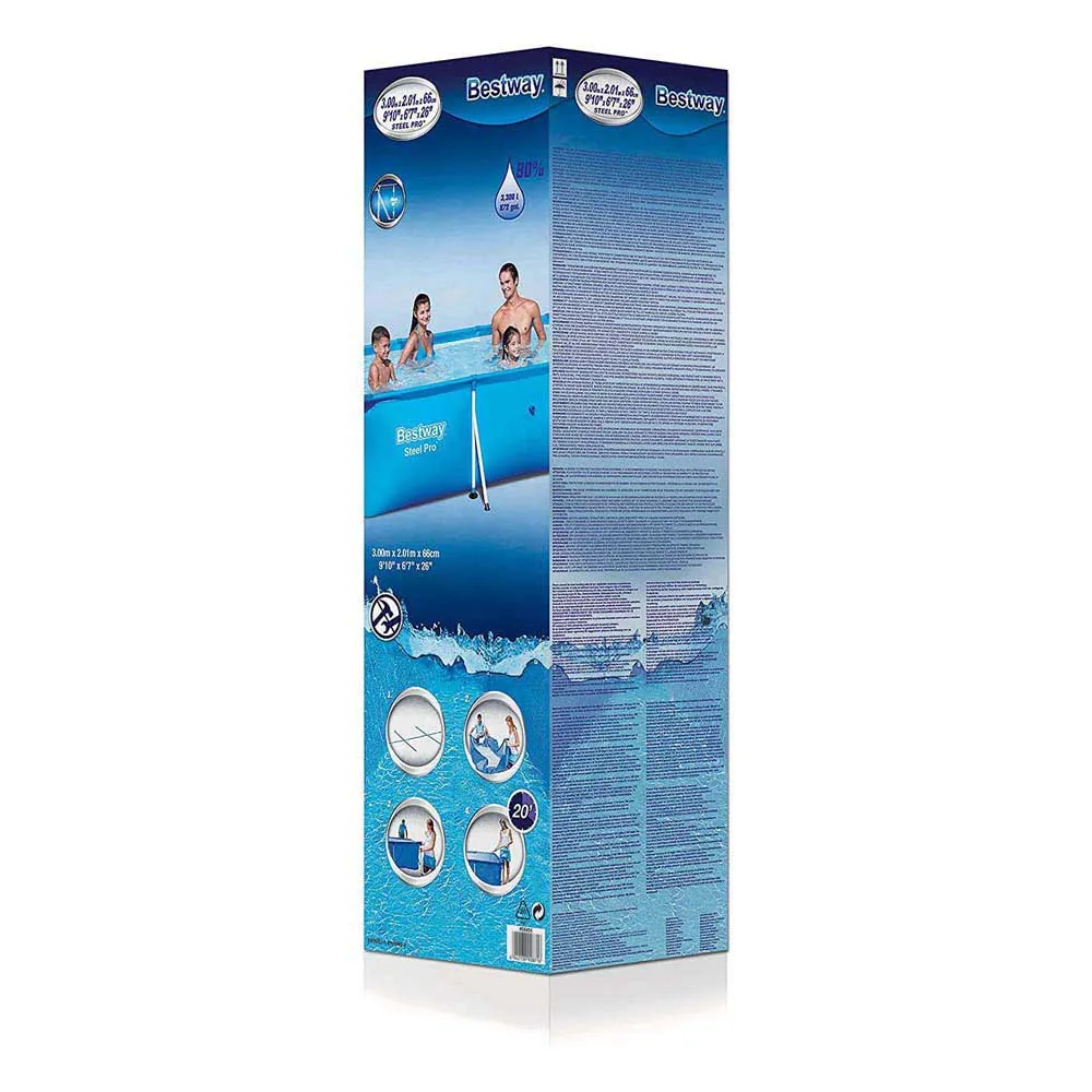Bestway Steel Pro Deluxe Splash Tubular Pool 300x201x66 Cm 3 Bestway Steel Pro Deluxe Splash Tubular Pool 300x201x66 Cm - Image 3