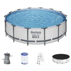Bestway Steel Pro MAX 427x107 Cm Round Tubular Pool -Blue Wave bestway steel pro max 427x107 cm round tubular pool 7