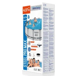 Bestway Steel Pro MAX 427x107 Cm Round Tubular Pool -Blue Wave bestway steel pro max 427x107 cm round tubular pool 8