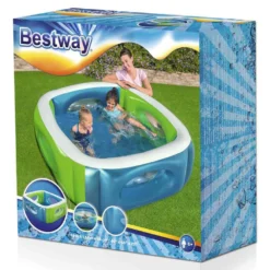 Bestway Window 168x168x56 Cm Square Inflatable Pool -Blue Wave bestway window 168x168x56 cm square inflatable pool 9