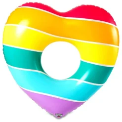 Rainbow Heart Vinyl Float -Blue Wave bigmouth inc rainbow heart vinyl float 1
