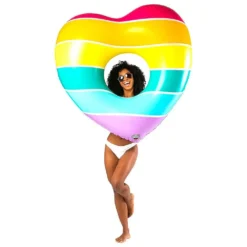 Rainbow Heart Vinyl Float -Blue Wave bigmouth inc rainbow heart vinyl float 4