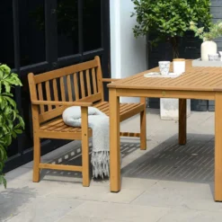 Milan FSC Eucalyptus Bench 118.4x51.90x79.9cm -Blue Wave chillvert milan fsc eucalyptus bench 118.4x51.90x79.9cm 2