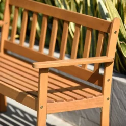 Milan FSC Eucalyptus Bench 118.4x51.90x79.9cm -Blue Wave chillvert milan fsc eucalyptus bench 118.4x51.90x79.9cm 5