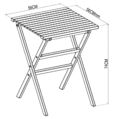 Milan FSC Eucalyptus Folding Square Table 56x56cm -Blue Wave chillvert milan fsc eucalyptus folding square table 56x56cm 4
