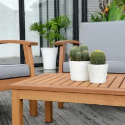 Milan FSC Eucalyptus Wood Garden Set -Blue Wave chillvert milan fsc eucalyptus wood garden set 5