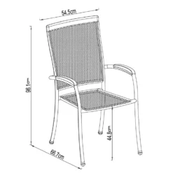 Napoles FSC Eucalyptus And Steel Armchair 66.70x54.50x96.10cm -Blue Wave chillvert napoles fsc eucalyptus and steel armchair 66.70x54.50x96.10cm 3