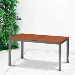 Napoles FSC Eucalyptus Rectangle Table 140x79.7x74.4cm -Blue Wave chillvert napoles fsc eucalyptus rectangle table 140x79.7x74.4cm 3