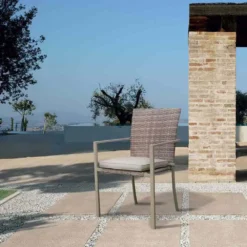 Varenna Stackable Steel And Synthetic Rattan Chair 56x55x86cm -Blue Wave chillvert varenna stackable steel and synthetic rattan chair 56x55x86cm 3