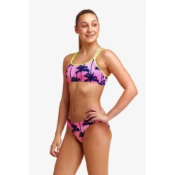 FUNKITA Criss Cross Pop Palms Bikini -Blue Wave funkita criss cross pop palms bikini 4