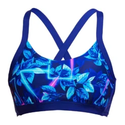 FUNKITA Hold Steady Crop Leaf Laser Bikini Top -Blue Wave funkita hold steady crop leaf laser bikini top 2