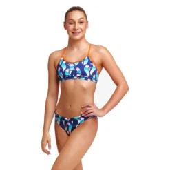 FUNKITA Racerback Pengoo Parade Bikini -Blue Wave funkita racerback pengoo parade bikini 3