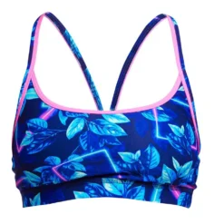 FUNKITA Sports Leaf Laser Bikini Top -Blue Wave funkita sports leaf laser bikini top 2