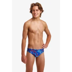 Funky Trunks Classic Mr Squiggle Swimming Brief -Blue Wave funky trunks classic mr squiggle swimming brief 3
