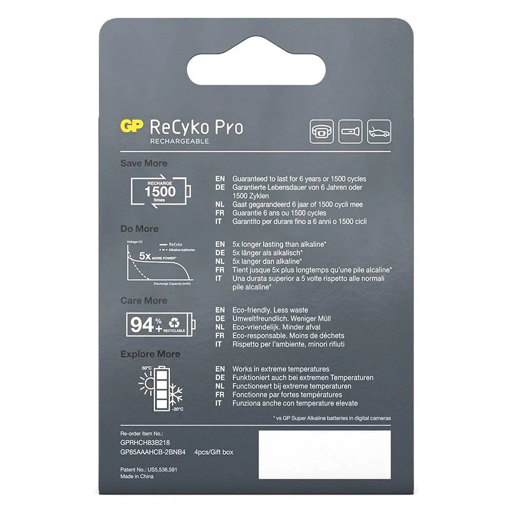 GP BATTERIES ReCyko ReCyko NiMH AAA/MicrReCyko 800mAh Pro Batteries 5 GP BATTERIES ReCyko ReCyko NiMH AAA/MicrReCyko 800mAh Pro Batteries - Image 5