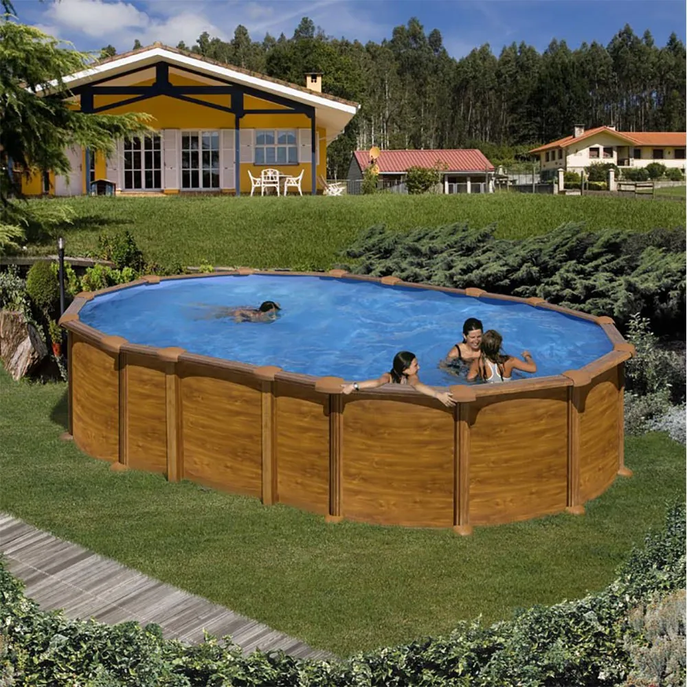 Amazonia Oval Steel Pool Wood Aspect 610x375x132 Cm 2 Amazonia Oval Steel Pool Wood Aspect 610x375x132 Cm - Image 2