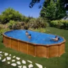 Amazonia Oval Steel Pool Wood Aspect 730x375x132 Cm