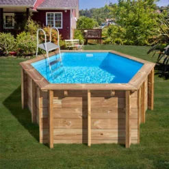 Lili 2 Round Wooden Pool Ø 280x107 Cm -Blue Wave gre pools lili 2 round wooden pool o 280x107 cm 3