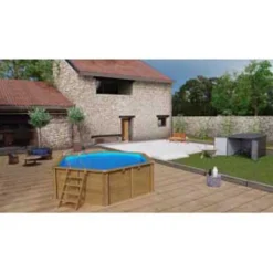 Lili 2 Round Wooden Pool Ø 280x107 Cm -Blue Wave gre pools lili 2 round wooden pool o 280x107 cm 4