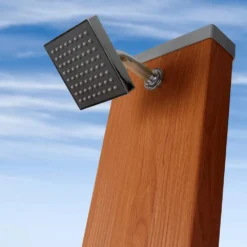 GRE Square Solar Shower Aluminium Woodlike -Blue Wave gre square solar shower aluminium woodlike 3