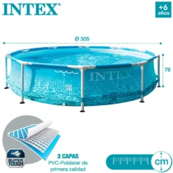 Intex Beachside Metal Frame 305x76 Cm Pool -Blue Wave intex beachside metal frame 305x76 cm pool 4