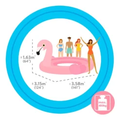 Intex Giant Flamingo For 4 People -Blue Wave intex giant flamingo for 4 people 3