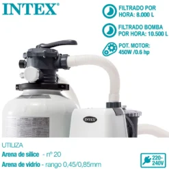 Intex Krystal Clear Sand Filter Pump 10.500L/h -Blue Wave intex krystal clear sand filter pump 10.500l h 2