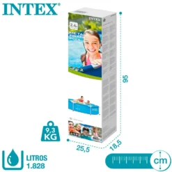 Intex Metal Frame Pool 244x51 Cm -Blue Wave intex metal frame pool 244x51 cm 5