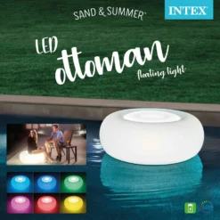 Intex Ottoman Seat With Led Light 6 Colours -Blue Wave intex ottoman seat with led light 6 colours 3